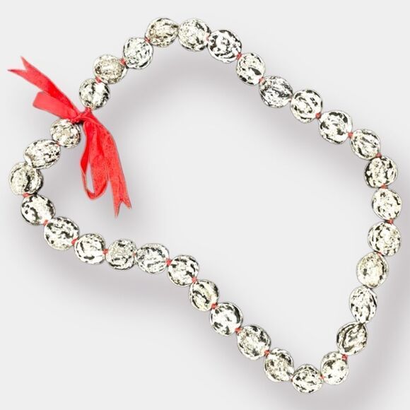 Kukui Nut Lei- Authentic- 17.5” drop length- adjustable- Whitewash - Picture 1 of 5
